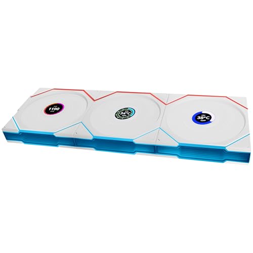 LIAN LI UNI FAN TL Wireless LCD L?fter, ARGB, PWM, 3er-Pack inkl. Controller - Reverse Blade, 120 mm