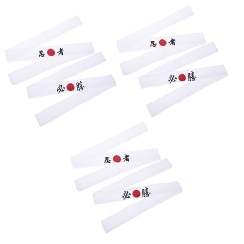 Hachimaki et tête de ninja pratique pour sport cuisine, lot de 6 bandeaux