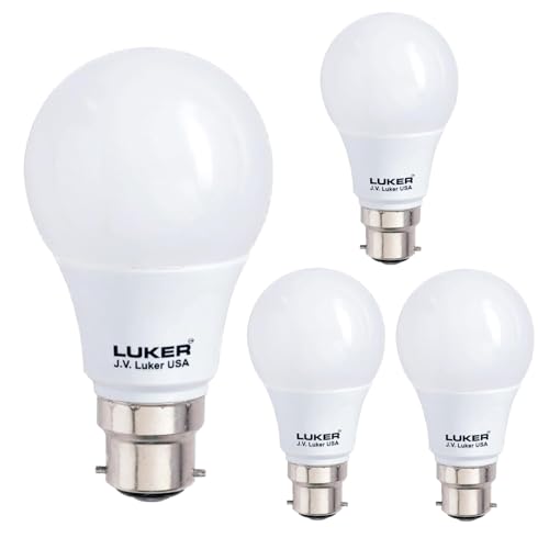 Image of LUKER JVLuker 30W LED Bulb B22 Base Energy Efficient Light 120 Degree Wide Beam Coverage High CRI Surge Protection Lights for Home and Office Indoor & Outdoor, 1 Year Warranty (Pack of 4, White)