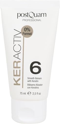 PostQuam - Serum para Pelo con Keratina para Alisar el Cabello - Bálsamo Alisador KerActiv nº 6 - Tratamiento de Alisado Permanente e Hidratación Profunda con Queratina y Proteínas de Trigo - 75 ml