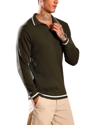 Image of Kvetoo Full Sleeve Winter Wear Woolen Collar Polo Sweater for Men