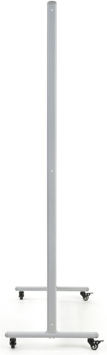 Displays2go Mobile Whiteboard Partition, 40" x 70" Writing Area, Double-Sided, Casters - White (RMDVDS00)