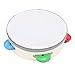 10 inch Hand Held Tambourine Drum for Adults Educational Musical Instrument with Non Slip Grip for Church, KTV Party, and Dance (6 Inch 40W)