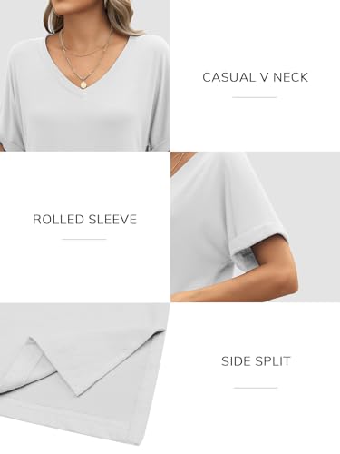 ATHMILE Womens Summer 2025 V Neck Casual Tunic Tops Spring Fashion Basic Trendy Outfits2