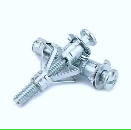 Anchor Fasteners Metal Heavy Duty Plasterboard Cavity Wall Plugs, Rawl Fixings Anchor Plugs,Dowels Wall Plugs, Perforated or Hollow Bricks, Natural Stone, Marble Etc. (M5x65MM)(5Pcs.)
