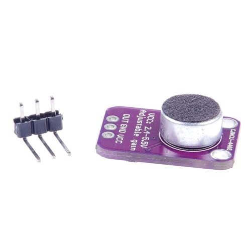 Image of GY MAX4466 Electret Microphone Amplifier Module, Purple PCB Board with 3-Pin Header, Sound Detection Sensor for rduino Projects