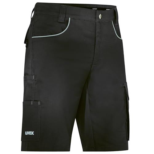 Uvex Tune-up Light Arbeitsshorts Herren Leichter 2-Wege-Stretch - Bermuda - schwarz-reflektierend Gr 50