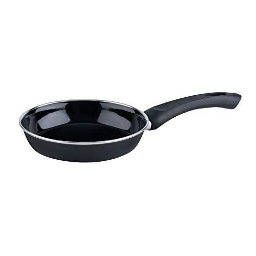 Riess, 0050-022, Gourmetpfanne 18, CLASSIC - SCHWARZEMAILLE, Durchmesser 18 cm, Höhe 4 cm, Inhalt 0.6 Liter, Emaille schwarz, Bratpfanne, Induktion