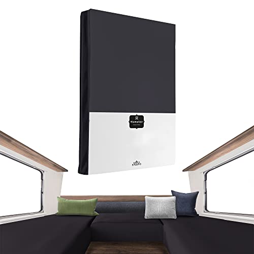 Hometex Premium Textiles Juego de 3 sábanas bajeras para autocaravana, color antracita, yates, caravanas y veleros, 70-85 x 190-210 cm y 35-50 x 130-145 cm, algodón fabricado en Europa Cover