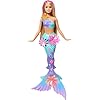 Barbie Mermaid Toy Dolls with Surprise Magic Blooming Flowers Feature, Ombre Tails, Pearl Headband Accessory & Long Blonde Hair with Pink Highlights