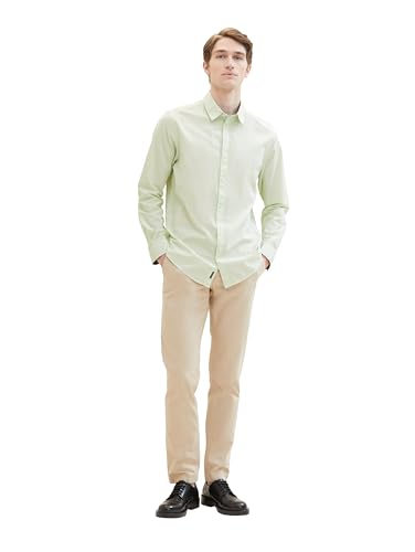 TOM TAILOR Herren Regular Fit Basic Hemd mit Streifen, 35193 - Tender Sea Green Stripe, L – Ansicht 4