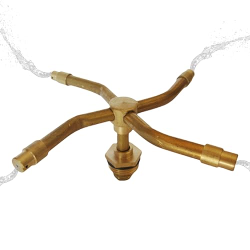 Pulverizador giratorio automático, aspersor giratorio de brazo de 3/4, cabezal de pulverización de agua de rotación de 360 grados, riego eficiente para plantas, césped, patio, jardín en casa, 4.8 x