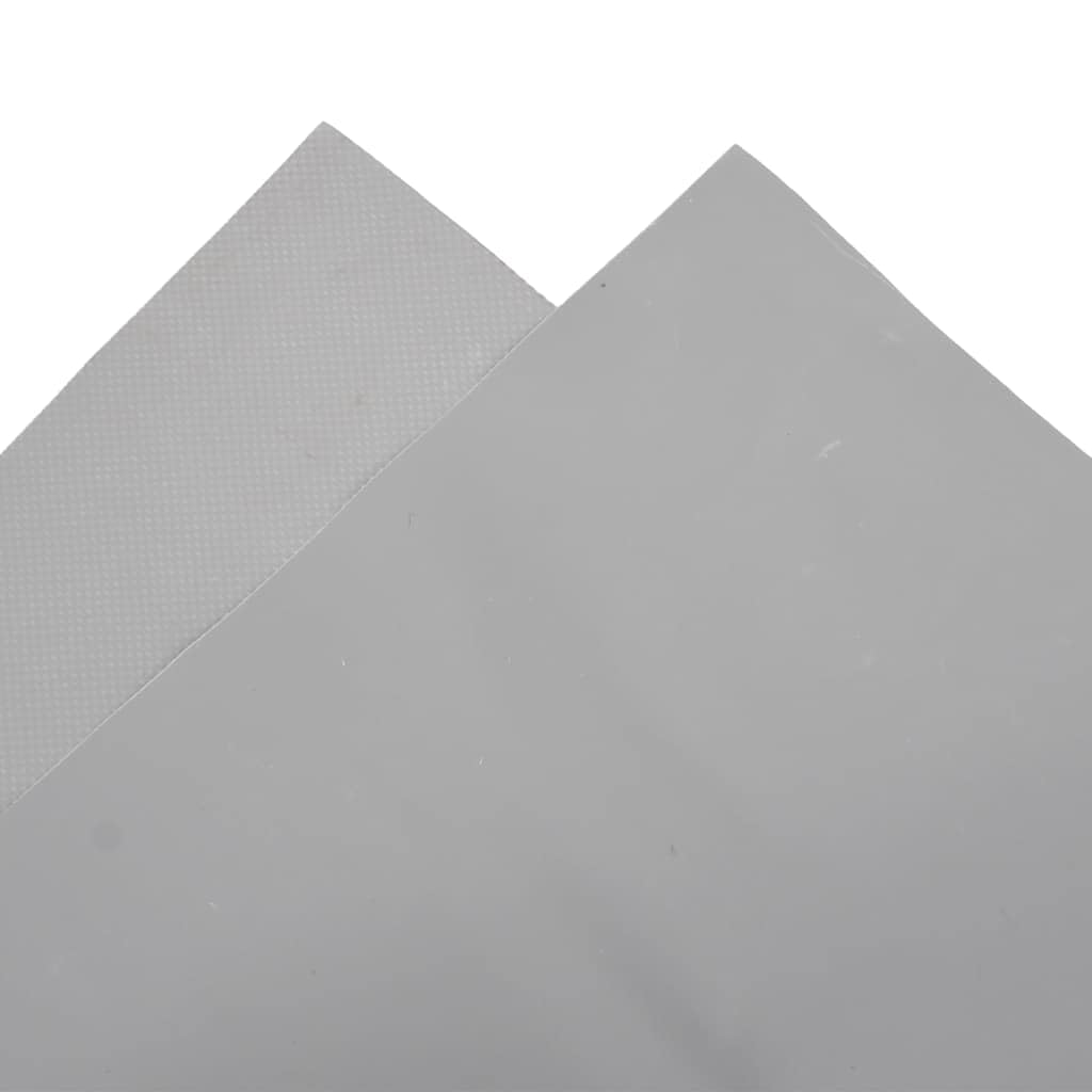 Telone di copertura, grigio, 5 x 8 m, 650 g/m², rivestito in PVC, resistente alle intemperie, con occhielli, per mobili da giardino, legna da ardere, auto, barca, bicicletta, parapioggia