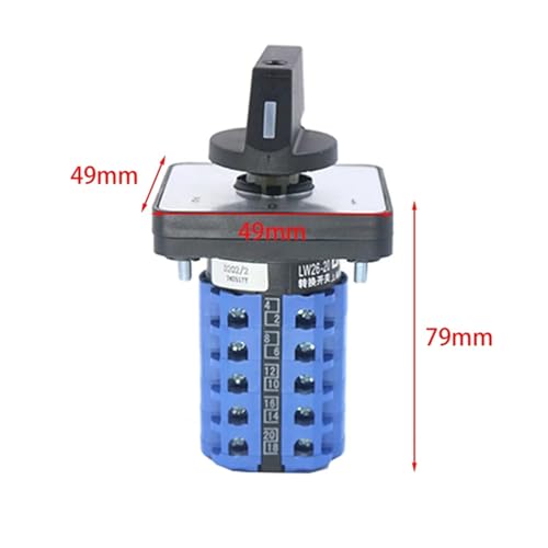 Interruptor LW26-20/5 de leva giratorio trifásico 440V 20A con mando de 3 posiciones On-Off-On 2