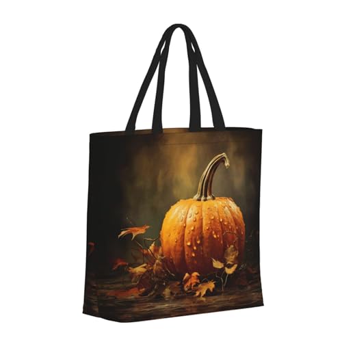 Fall Pumpkin Print Tote Bag Large Women Casual Shoulder Bag Handbag For Outdoors Holiday Weekender Travel Gifts2