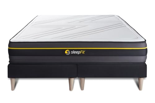 Sleepfit Ensemble Double sommier + Matelas Active à mémoire de Forme 160x200 | Epaisseur : 24 cm | Confort : Ferme
