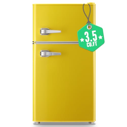 WANAI 3.5 Cu.Ft Retro Dual Door