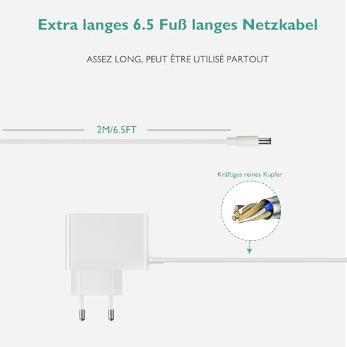 5V Babywippe Netzteil kompatibel mit Joie Serina Swivel Babyschaukel Ersatzadapter für Elektrische Baby-Schaukelstühle Ladegerät Ladekable 2 Meter lang
