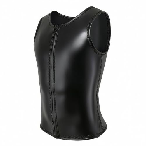 Chaleco de buceo sin mangas con cremallera frontal, neopreno de 2 mm, retención de calor y paneles extensibles, color negro, talla S