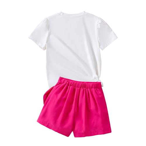 Image of Nivne Tco Toddler Girls Outfits Unicorn Pattern Printed Puff Sleeve & Skirt - 2 Piece Girls Skorts Suit Size 3-7T