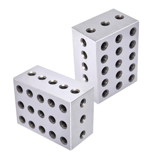 Thomletha 2-3-4 Blocks 23 Holes Hardened Steel RC 55-62 Matched Pair Accuracy Ground Machinist Set Up Blocks