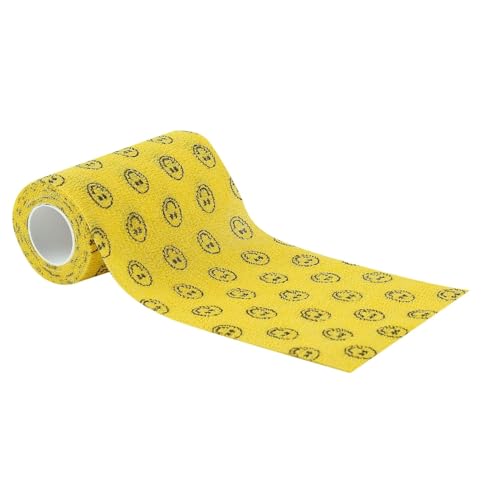 Image of A-Tape Breathable Self Adhesive Cohesive Bandage for Humans & Pets (Dogs, Cats, Birds) -Sports, Wrap, Athletic, Non Woven First Aid Medical, Wrist, Swelling (10 cm X 4.5 mtr) (Pack Of 4, Smiley)