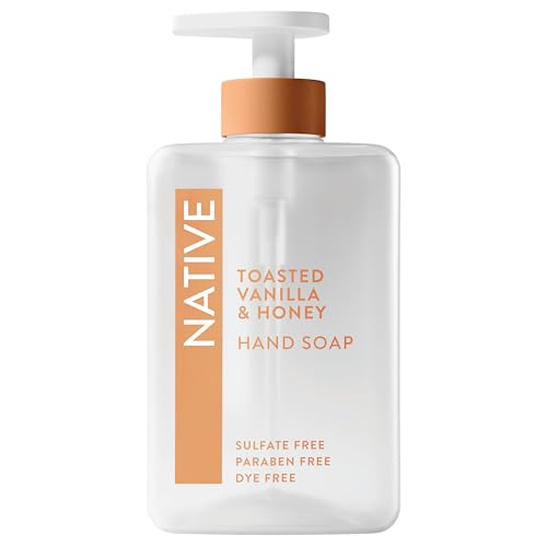 Native Liquid Hand Soap Toasted Vanilla & Honey Scent Non-Drying Formula for Soft Smooth Hands Made with Plant-Based Cleansers Sulfate & Paraben Free 13 oz Bottle