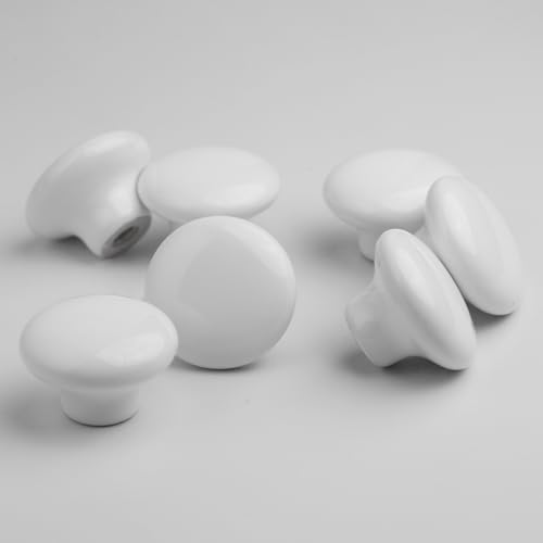 10PCS White Round Ceramic Drawers Knobs and Pulls Dresser Knobs Cabinets by giti island - Used condition - Image 9