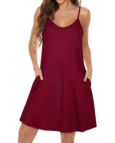 Image of JOELLYUS Womens Spaghetti Strap Dress Summer Dresses Beach Cover Ups Casual Sundresses with Pockets 2026