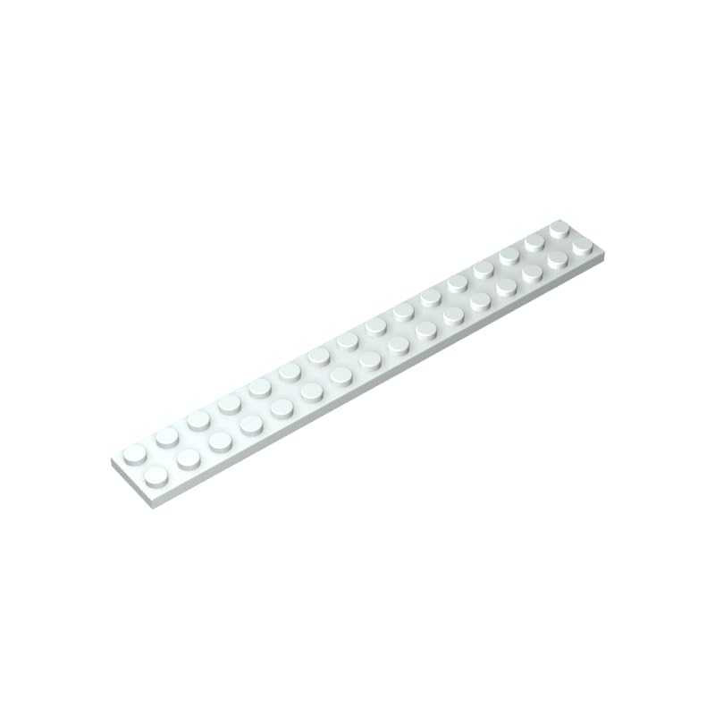 4282 Foundation Plate Plate 2x16 10 Pieces GDS-517 Compatible with Lego Building Blocks Color:Milky White โ image 1