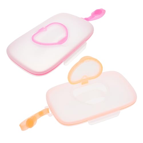 SHERCHPRY 2Pcs Portable Wipes Dispenser Lightweight Wipe Storage Holder for Travel Easy Open Design Durable Case for Crib Stroller Use