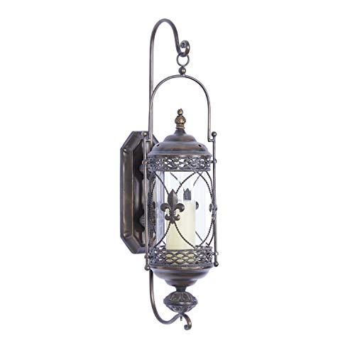 Deco 79 Traditional Glass Floral Wall Sconce, 9" X 11" X 30", Brown #TOP1