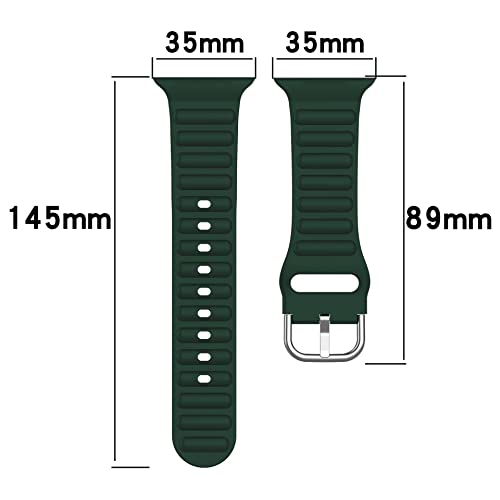 Image of TECHONTO 42mm, 44mm & 45mm Tubular & Wavy design Soft Silicone Smart Watch Strap Compatible for Watch Series SE 8 7 6 5 4 3 2 with Classic Clasp for for Men & Women (Dark Green)
