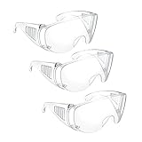 3 Packs Anti Fog Safety Glasses & Goggles Over Eyeglasses for Women, Eye Protection with Clear Vision and UV Resistant
