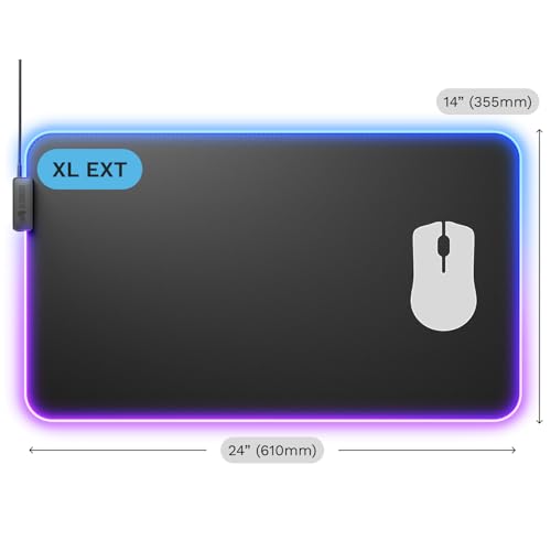 GLORIOUS Gaming Alfombrilla Ratón GMP 2 GLED XL Extended – 2 Zonas RGB, Borde InfiniGlow sin Costuras, Superficie Tela Premium, Base Goma Antideslizante – 615 mm×355 mm×3 mm – Alfombrilla - imagen 9
