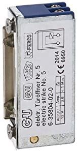 GU BKS Elektro-Türöffner Nr.5 (oder auch ET8), Radiusfalle, mit Tagesentriegelung 9-24 V AC/DC, 100% ED, 6-35804-02-0 incl. SN-TEC Befestigungsschrauben