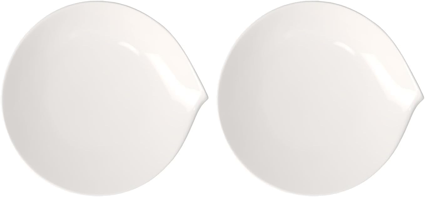 Villeroy & Boch Flow Dinner Plate, 11 x 10.5 in, Premium Porcelain, White (Pack of 2)
