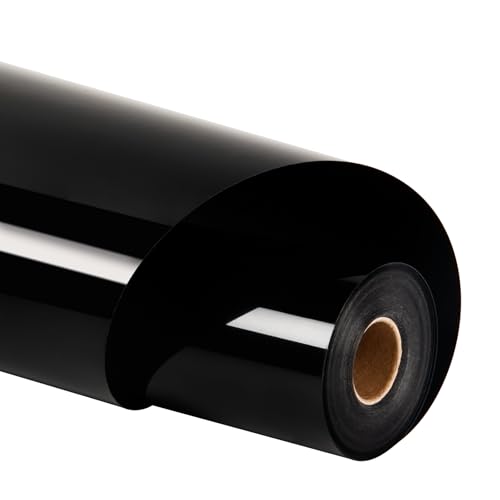 Image of HTVRONT Black HTV Heat Transfer Vinyl Roll - 12 inch x 30Ft Iron On Vinyl for T-Shirts,HTV Vinyl Easy Cut & Weed, Black Heat Transfer Vinyl for All Cutting Machines