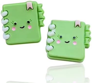 Pack of 10 Mixed Back To School Theme Kawaii Green Notebook Supplies Supply Resin Cabochon for DIY Crafting Junk Charm Plastic Charms Flat Back Custom Acrylic Jewellery Making Scrapbook 24x20mm image 2