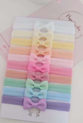 Laços de cabelo para bebê recém nascido kit 10 Laços na faixinha