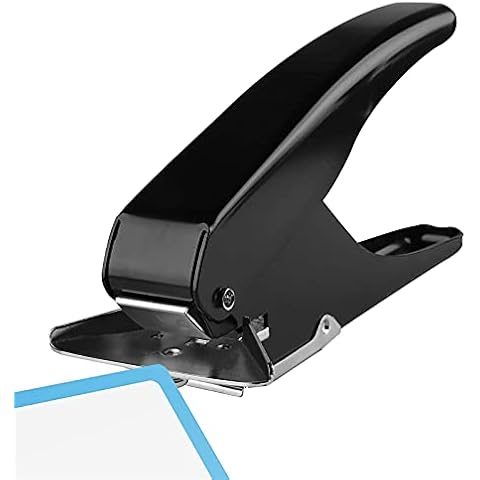 Roberee Slot Puncher, Corner Rounder Heavy Duty Round Corner Punch for ID Cards Paper Crafts Laminating Scrapbooking Luggage tag Name Tag and Badge Holder Paper Chipboard Art Project, Black Cover