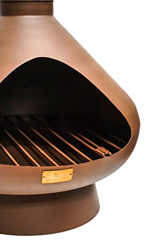 Ivyline Fornax Steel Fireplace with Chimney in Rust - Image 5