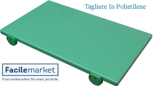Tagliere in Polietilene 60x40x2 verde con fermi Made In Italy