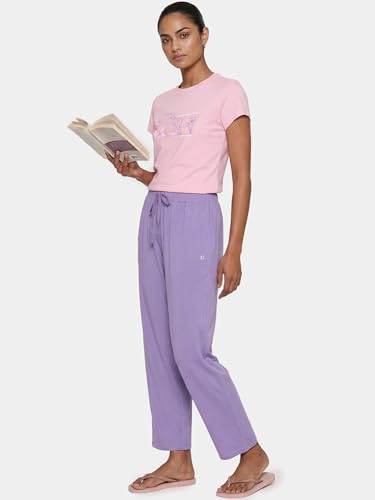 Image of Enamor Mid Rise Regular Length Adjustable Drawstring Basic Home Lounge Pant for Women - Relaxed fit - E404