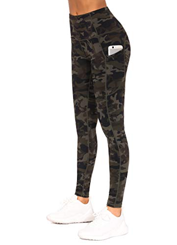 Image of THE GYM PEOPLE Thick High Waist Yoga Pants with Pockets, Tummy Control Workout Running Yoga Leggings for Women