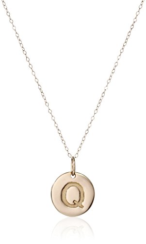 Amazon Collection 14k Rose Gold Initial Pendant Necklace, 18