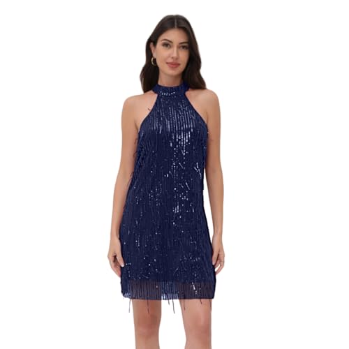 Image of women'Lace Tassels mini Dress Slip Sleeveless Party Club Dress