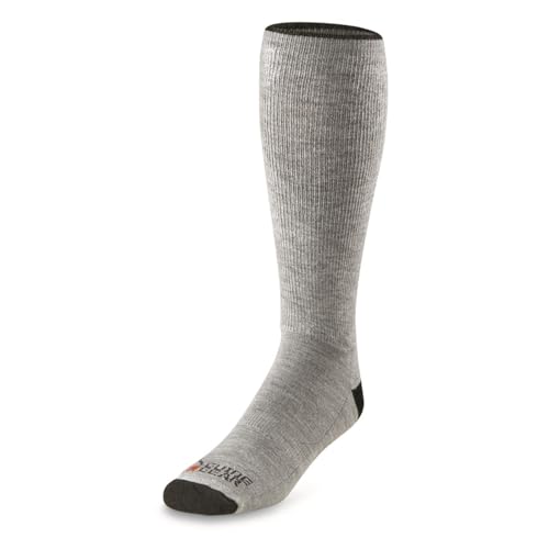 Guide Gear Midweight Boot Socks, Merino Wool Socks, Hiking Socks, 3 Pairs Gray Heather LARGE