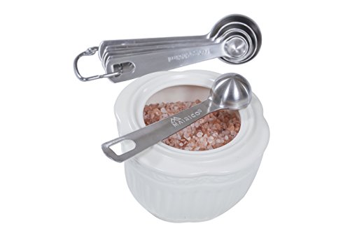 Premium Stainless Steel Round Measuring Spoons - Set Of 7 With D-ring Holder