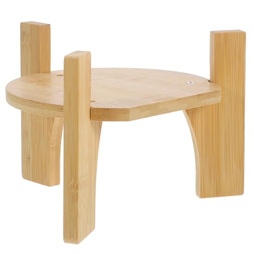 Cabilock Bamboo and Wood Beverage Dispenser Stand Round Base 6.89 Inch Drink Dispenser Holder for Water Jug Suitable for Home Parties Catering Events